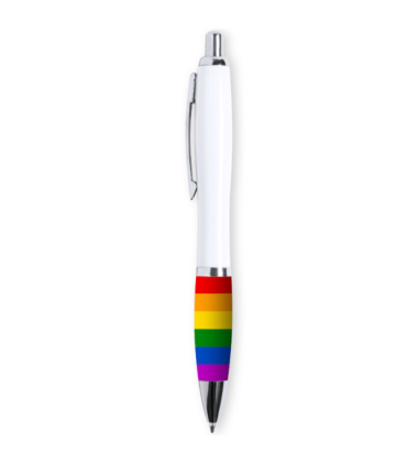 PRIDE BOLIGRAFO BLANCO BANDERA LGBT