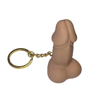 DIABLO PICANTE SILBATO LLAVERO CON FORMA DE PENE COLOR CARNE