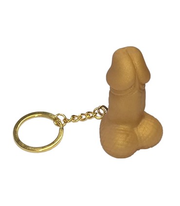 DIABLO PICANTE SILBATO LLAVERO CON FORMA DE PENE DORADO