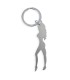 DIABLO PICANTE LLAVERO CON SILUETA DE MUJER COLOR PLATA CON ABRIDOR DE CERVEZA