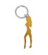 DIABLO PICANTE LLAVERO CON SILUETA DE MUJER COLOR DORADO CON ABRIDOR DE CERVEZA