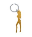 DIABLO PICANTE - LLAVERO CON SILUETA DE MUJER COLOR DORADO CON ABRIDOR DE CERVEZA