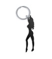 DIABLO PICANTE - LLAVERO CON SILUETA DE MUJER COLOR NEGRO CON ABRIDOR DE CERVEZA