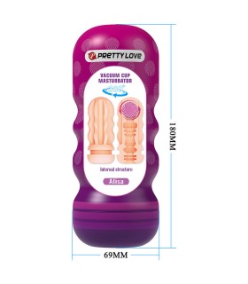 PRETTY LOVE VAGINAL SMOOTHING MASTURBATOR WITH SUCTION CUP AND INTERNAL TEXTURES