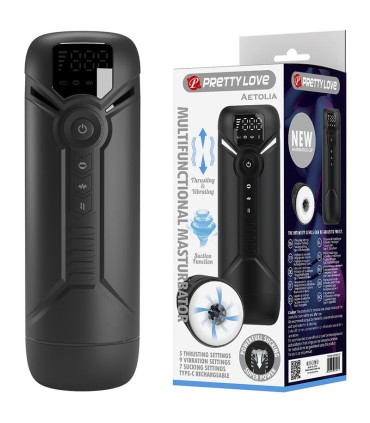 PRETTY LOVE AETOLA MULTIFUNCTION AUTOMATIC MASTURBATOR BLACK