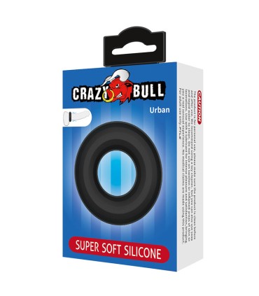 CRAZY BULL URBAN SUPER SOFT SILICONE COCK RING BLACK