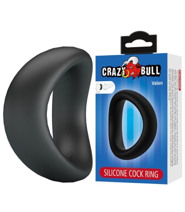 CRAZY BULL VALEN ERGONOMIC SILICONE COCK RING BLACK