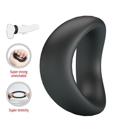 CRAZY BULL VALEN ERGONOMIC SILICONE COCK RING BLACK