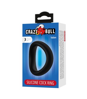 CRAZY BULL VALEN ERGONOMIC SILICONE COCK RING BLACK