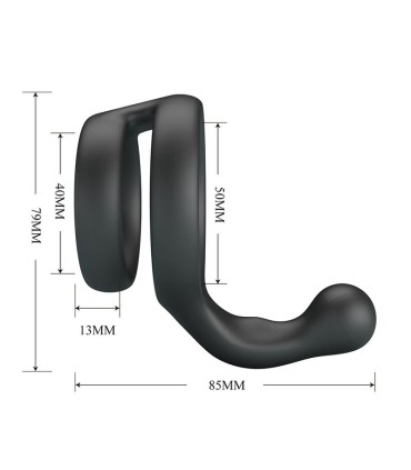 CRAZY BULL YANCY DOUBLE COCK AND BALL RING BLACK