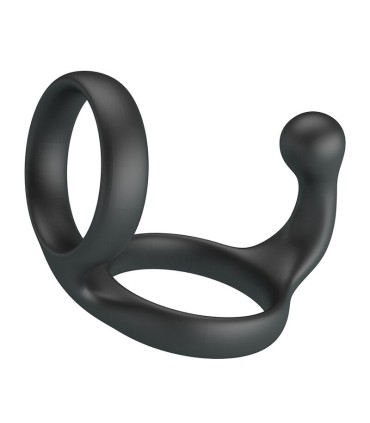 CRAZY BULL FLORIAN DOUBLE COCK AND BALL RING BLACK