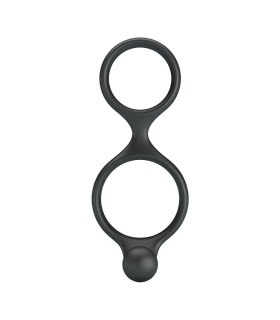 CRAZY BULL FLORIAN DOUBLE COCK AND BALL RING BLACK