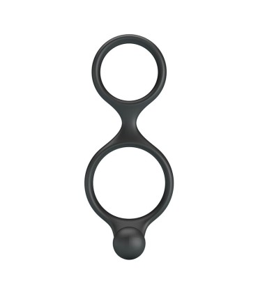 CRAZY BULL FLORIAN DOUBLE COCK AND BALL RING BLACK