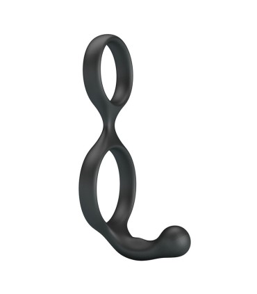 CRAZY BULL FLORIAN DOUBLE COCK AND BALL RING BLACK