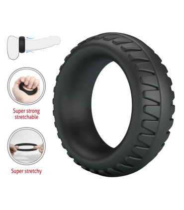 CRAZY BULL MERRITT TEXTURED SILICONE COCK RING BLACK
