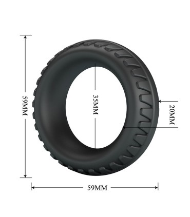 CRAZY BULL MERRITT TEXTURED SILICONE COCK RING BLACK