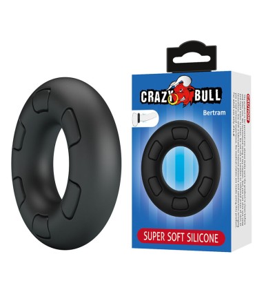 CRAZY BULL BERTRAM SUPER SOFT SILICONE COCK RING BLACK