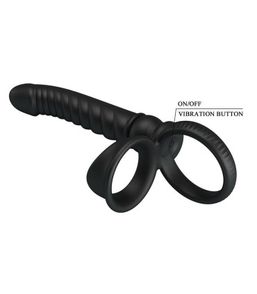 PRETTY LOVE MERRITT ANAL VIBRATOR WITH RING AND VIBRATION BLACK