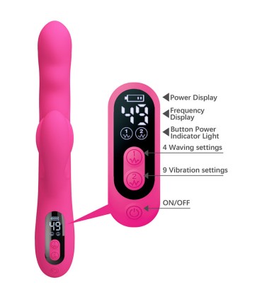 PRETTY LOVE WINTERS MULTIFUNCTION RABBIT VIBRATOR WITH LED DISPLAY PINK