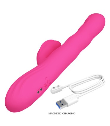 PRETTY LOVE WINTERS MULTIFUNCTION RABBIT VIBRATOR WITH LED DISPLAY PINK