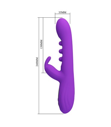 PRETTY LOVE SABIEN RABBIT VIBRATOR WITH TAPPING STIMULATION AND PURPLE LED