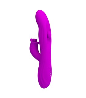 PRETTY LOVE YALANDA RABBIT OSCILLATING VIBRATOR WITH LED DISPLAY PURPLE