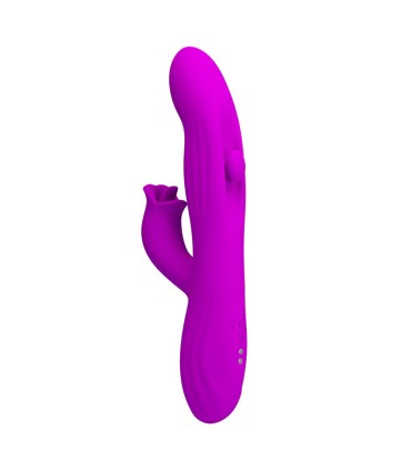 PRETTY LOVE YALANDA RABBIT OSCILLATING VIBRATOR WITH LED DISPLAY PURPLE