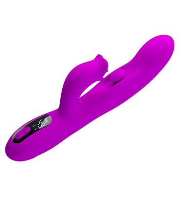 PRETTY LOVE YALANDA RABBIT OSCILLATING VIBRATOR WITH LED DISPLAY PURPLE