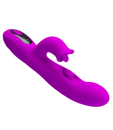 PRETTY LOVE YALANDA RABBIT OSCILLATING VIBRATOR WITH LED DISPLAY PURPLE