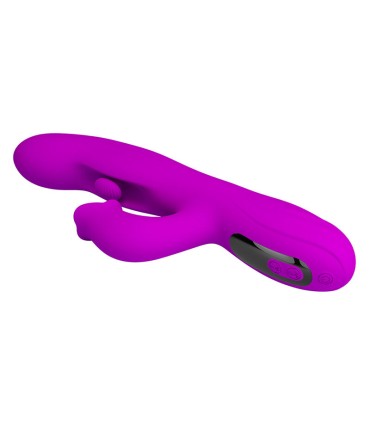 PRETTY LOVE YALANDA RABBIT OSCILLATING VIBRATOR WITH LED DISPLAY PURPLE
