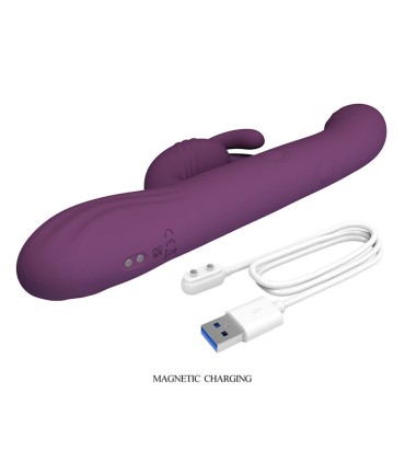 PRETTY LOVE DEE MULTIFUNCTION RABBIT VIBRATOR OSCILLATING AND PERCUSSION PURPLE