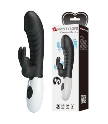 PRETTY LOVE NAUGHTY BUNNY 30 FUNCTION RABBIT VIBRATOR BLACK