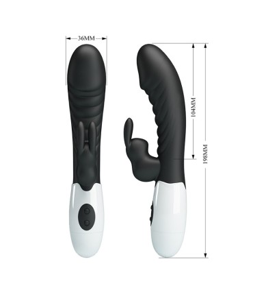 PRETTY LOVE NAUGHTY BUNNY 30 FUNCTION RABBIT VIBRATOR BLACK