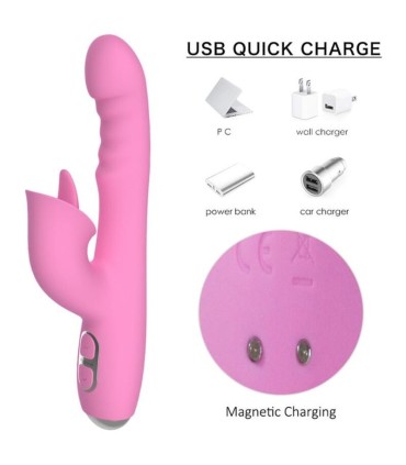 NALONE T MAY RABBIT VIBRATOR WITH PUSH AND OSCILLATING MOTION