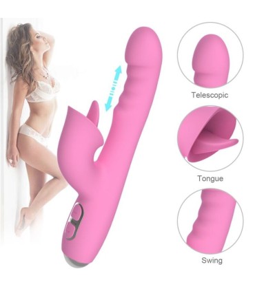NALONE T MAY RABBIT VIBRATOR WITH PUSH AND OSCILLATING MOTION