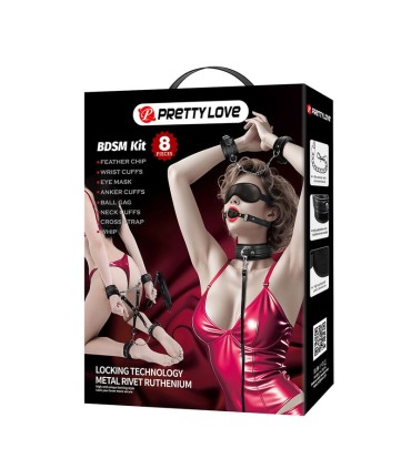 PRETTY LOVE 8 PIECE BDSM KIT BLACK