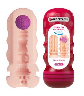 PRETTY LOVE FLORA VAGINA MASTURBATOR WITH SUCTION CUP AND INTERNAL TEXTURES