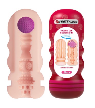 PRETTY LOVE FLORA VAGINA MASTURBATOR WITH SUCTION CUP AND INTERNAL TEXTURES