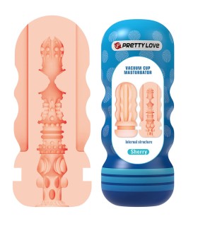 PRETTY LOVE SHERRY VAGINA MASTURBATOR WITH SUCTION CUP AND INTERNAL TEXTURES