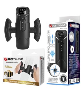 PRETTY LOVE AETOLA MULTIFUNCTION AUTOMATIC MASTURBATOR WITH HANDLE BLACK