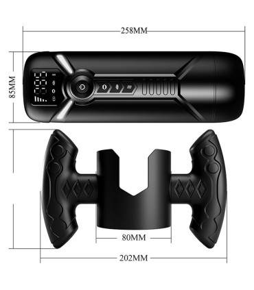 PRETTY LOVE AETOLA MULTIFUNCTION AUTOMATIC MASTURBATOR WITH HANDLE BLACK