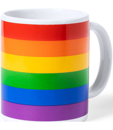 PRIDE TAZA CON LA BANDERA LGBT EN CAJA INDIVIDUAL KRAFT es pt en fr it 