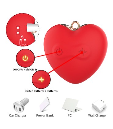 ARMONY MAGNETIC NIPPLE CLAMPS WITH VIBRATION BUTTERFLY SHAPE RED