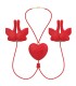 ARMONY MAGNETIC NIPPLE CLAMPS WITH VIBRATION BUTTERFLY SHAPE RED