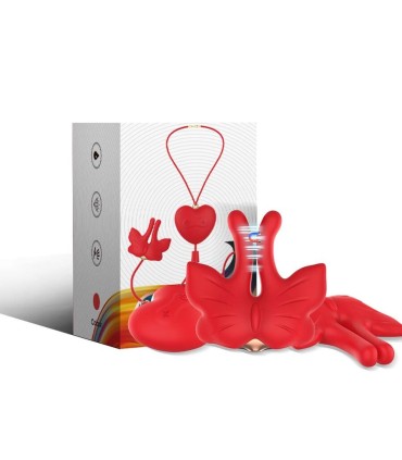 ARMONY MAGNETIC NIPPLE CLAMPS WITH VIBRATION BUTTERFLY SHAPE RED