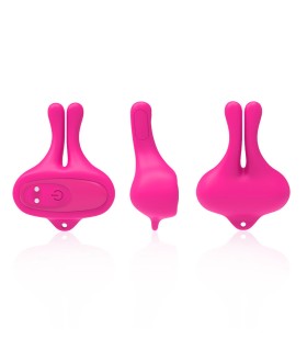 ARMONY RABBIT SHAPE VIBRATION MAGNETIC NIPPLE CLAMPS PINK