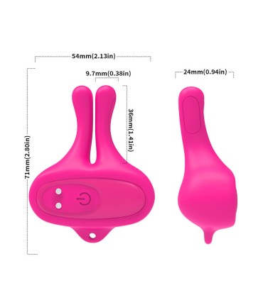 ARMONY RABBIT SHAPE VIBRATION MAGNETIC NIPPLE CLAMPS PINK