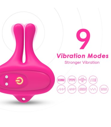 ARMONY RABBIT SHAPE VIBRATION MAGNETIC NIPPLE CLAMPS PINK