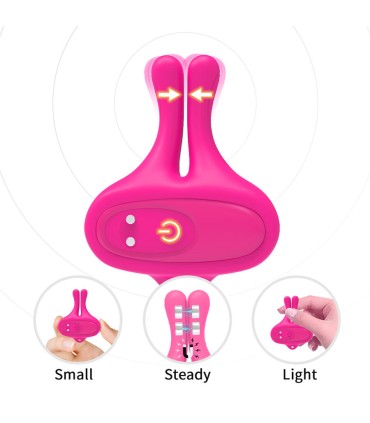 ARMONY RABBIT SHAPE VIBRATION MAGNETIC NIPPLE CLAMPS PINK