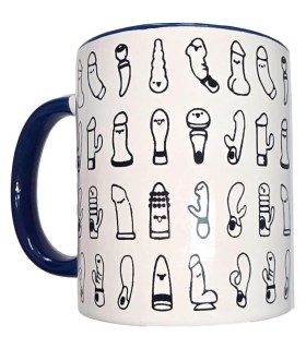 DIABLO PICANTE TAZA BLANCA VIBRADORES ASA AZUL 370 ML